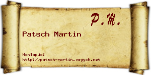 Patsch Martin névjegykártya