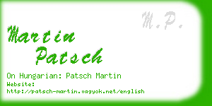martin patsch business card
